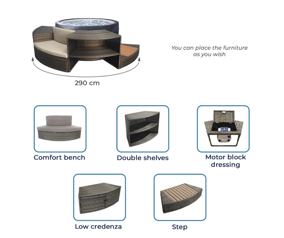 NetSpa Vita 4 plazas Mueble incluido