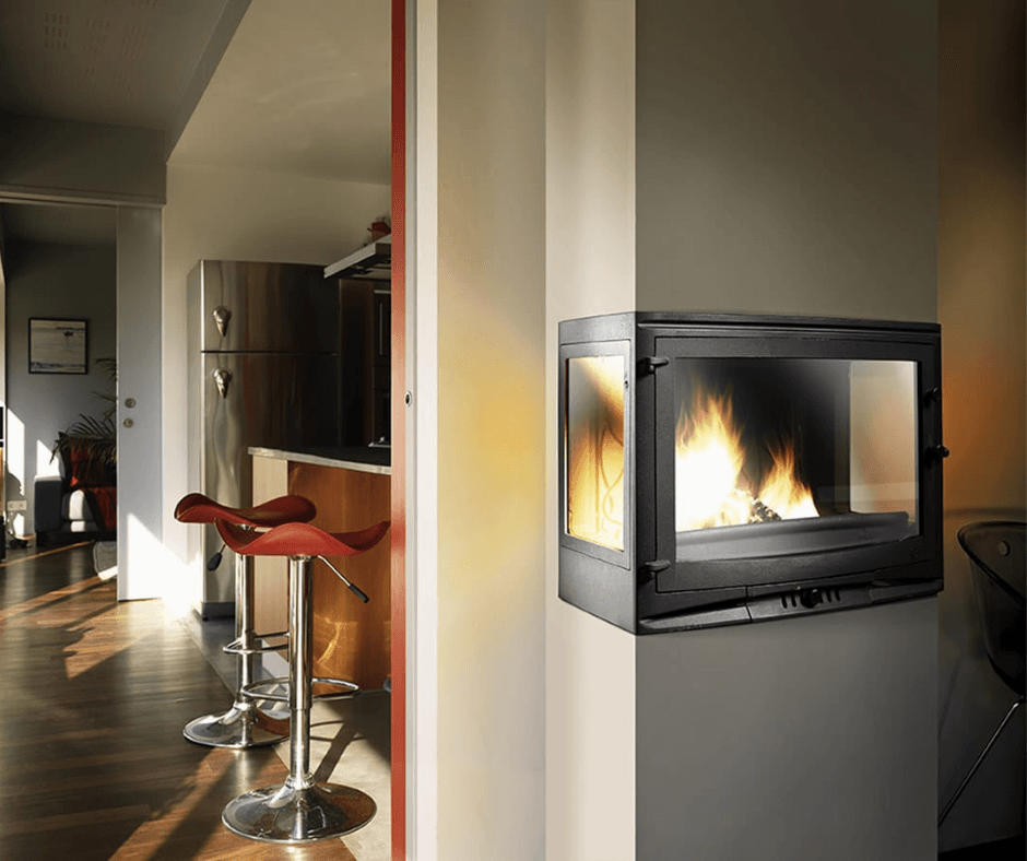 Hermosa y contemporánea, esta chimenea crea una atmósfera cálida y contribuye al ambiente de la habitación desde varios ángulos ilmas